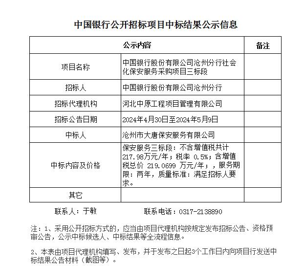 附件19：關(guān)于“中國銀行股份有限公司滄州分行社會化保安服務(wù)采購項目三標(biāo)段”項目集中采購信息公開的通知.jpg